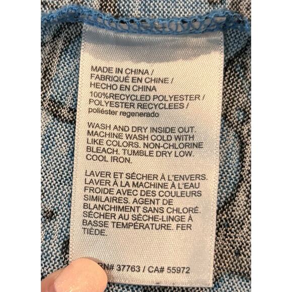 Ella Rafaella Plus Size Eco Floral Print Blue Cuffed Sleeveless Tank Size 1X - Picture 7 of 7